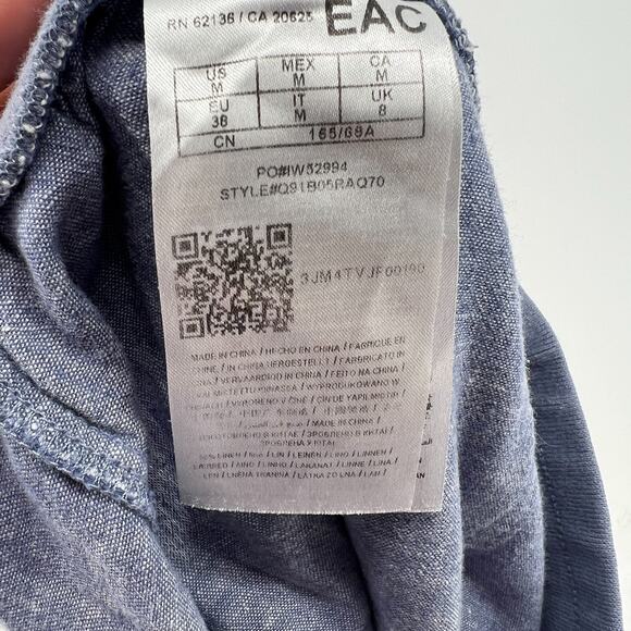 Guess Capri‎ Pants Womens M Y2K Blue Linen Blend 90s Chambray Hip Hop Urban - Picture 7 of 9